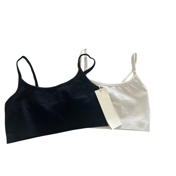 H&M 2-Pack Light Support Dry Move Sports Bras Black & White - Picture 3 of 4